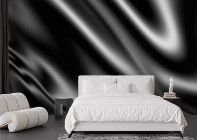 Black velvet background abstract liquid fluid pattern Wall mural