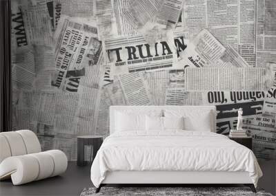 Newspaper background with copy space for your text or image. Wall mural