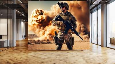 soldier with rifle Wall mural