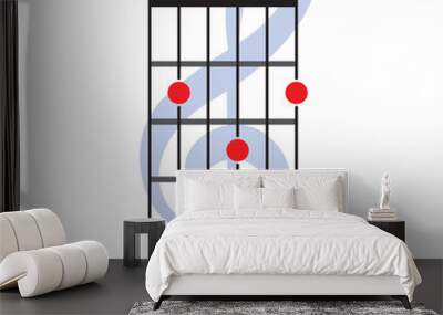 B maj7  guitar chord icon Wall mural