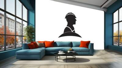 construction worker icon Wall mural