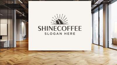 shine coffee logo designs concept vector, bright coffee logo template Wall mural