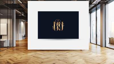 letter B Y logo. luxury lettr BY logo design element. Wall mural