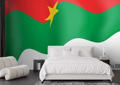 Burkina Faso country flag realistic independence day background. Burkina Faso commonwealth banner in motion waving, fluttering in wind. Festive patriotic HD format template for independence day Wall mural