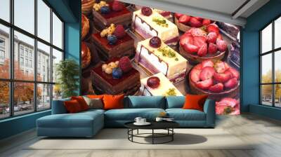 cake and pastry display Wall mural