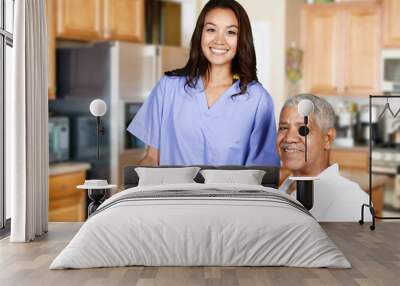  Health Care Worker and Elderly Man Wall mural