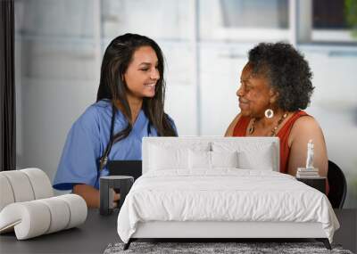  Health Care Worker and Elderly Woman Wall mural