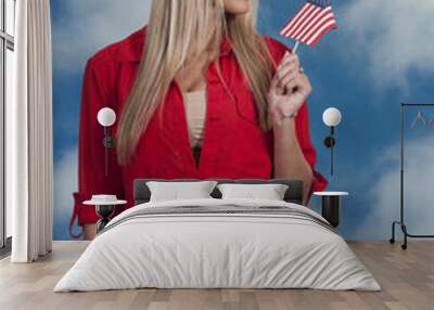 Woman with a Flag Wall mural