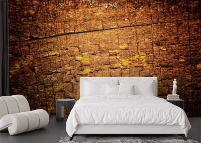 The old wood texture with natural patterns and cracks on the surface as background Wall mural