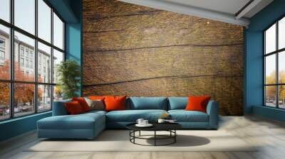 The old wood texture with natural patterns and cracks on the surface as background Wall mural