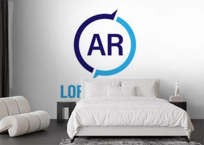 AR Letter Logo Design. Creative Modern AR Letters Icon Illustration Wall mural