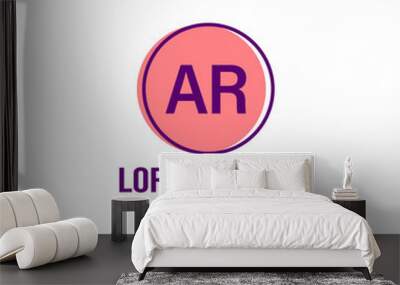 AR Letter Logo Design. Creative Modern AR Letters Icon Illustration Wall mural