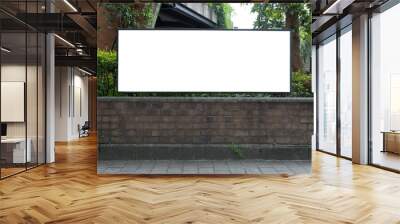 Large blank billboard on a street wall, banners with room to add your own text Wall mural