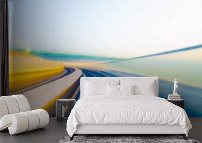 Speed motion in urban highway road tunnel Wall mural