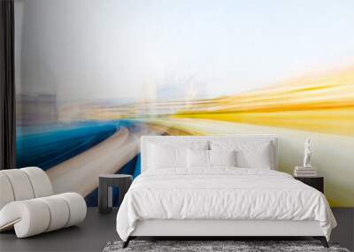 Speed motion in urban highway road tunnel Wall mural