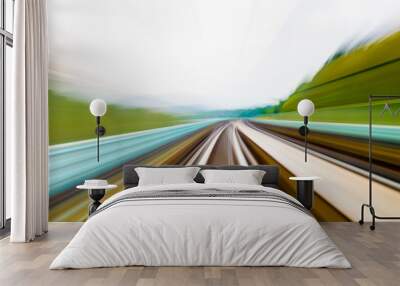 Speed motion in urban highway road tunnel Wall mural