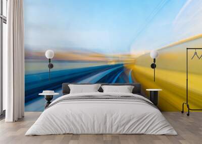 Speed motion in urban highway road tunnel Wall mural