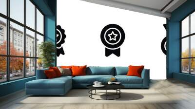 medal with star icon. award medal symbol vector Wall mural