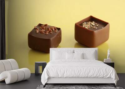 Delicious assorted bonbons cocoa chocolates from Belgium Wall mural