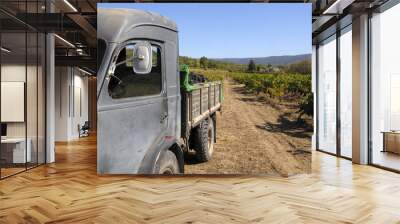 old french truck with grapes Wall mural