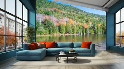 autumn on the lake Wall mural