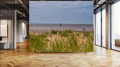 beach and grass in Crosby, UK Wall mural