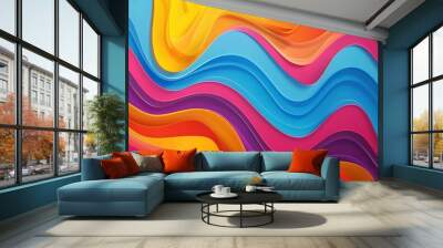 Bright colorful wavy background Wall mural