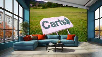 Carts sign golf course Wall mural