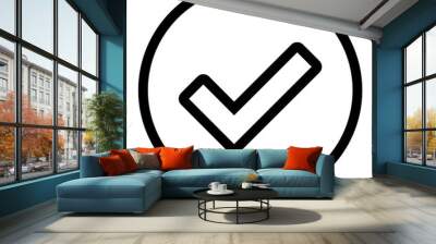 check mark icon button Wall mural