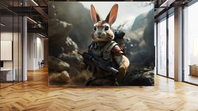 Cyborg Rabbit Wall mural