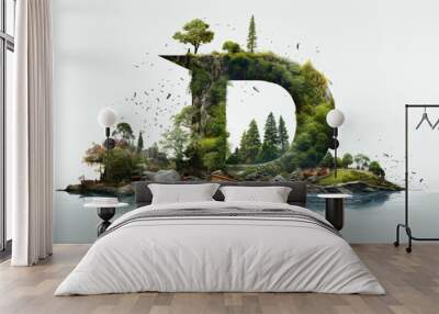 Djungle Floral Letter D Wall mural