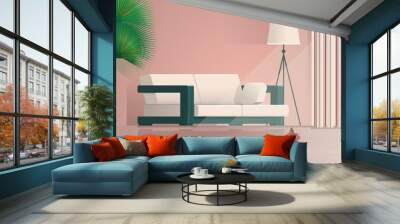 living room illustration Wall mural