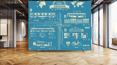 public transportation info graphic Wall mural