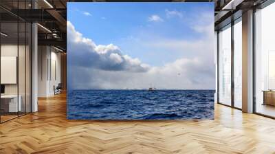 small boat big ocean Wall mural