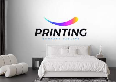 Colorful Logo For Printing Company Vector Wall mural