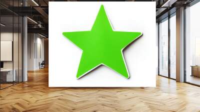 Green star isolated on white background. Wall mural