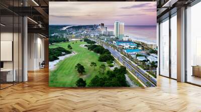 panama city beach, florida, view of front beach road at sunrise Wall mural