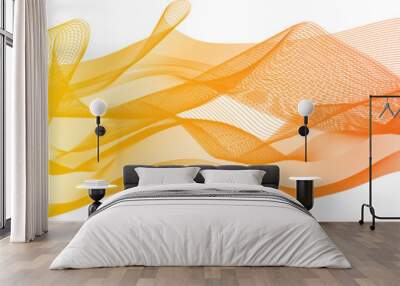 from red to orange colored vector flames on white background Wall mural