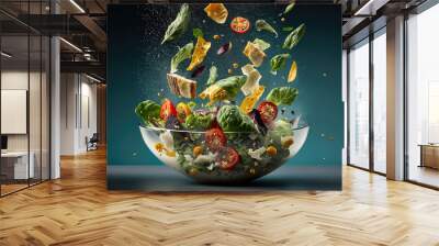 glass bowl with vegetables created with Generative AI technology Wall mural