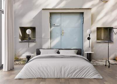 grey industrial entrance door Wall mural