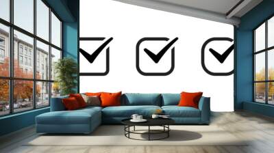 check of various designs. Black and black line backer check icon set. eps. jpg. png Wall mural