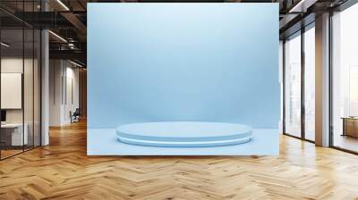 3D rendering of a futuristic podium with metallic surface in a minimalist interior setting Wall mural