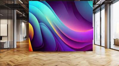 Abstract colorful curvy background wallpaper design (Generative AI) Wall mural