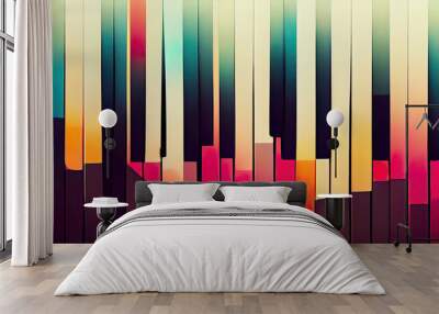 Abstract colorful paino keyboard as wallpaper background Wall mural