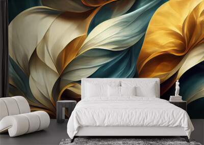 Abstract floral christmas wallpaper background illustration (Generative AI) Wall mural