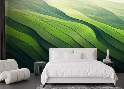 Abstract organic green lines as wallpaper background illustration Wall mural