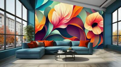 Beautiful modern colorful flower design Wall mural