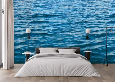 Blue water panorama background Wall mural