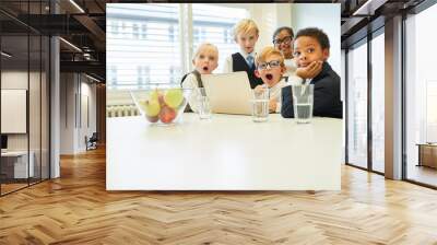 Children as business people in a computer course Wall mural