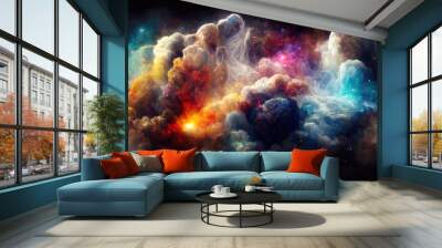 Colorful nebular galaxy stars and clouds as universe wallpaper Wall mural